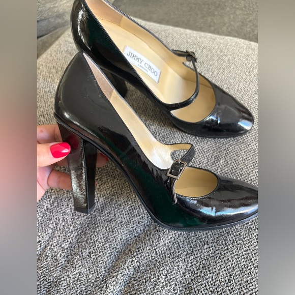 Jimmy Choo Patent Leather Mary Jane Block Heel size 37 - Picture 1 of 5